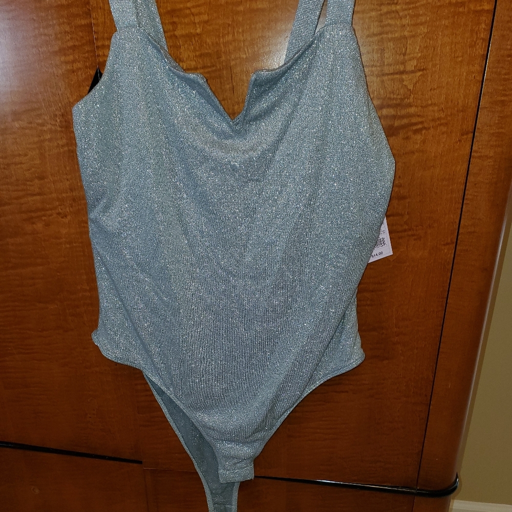 Silver sleeveless bodysuit